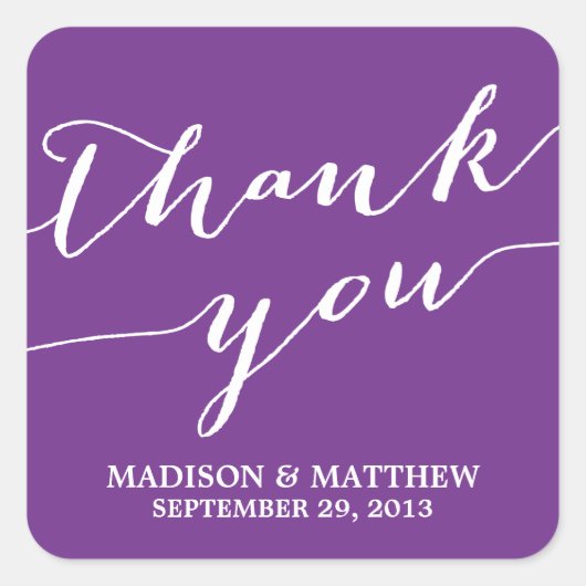 MODERNE KALLIGRAPHIE | GASTGESCHENK HOCHZEIT ETIKE QUADRATISCHER AUFKLEBER (Vorderseite)