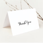 Moderne Kalligraphie geklappte Hochzeit Danke Kart<br><div class="desc">Diese moderne kalligraphische gefaltete Hochzeitskarte ist perfekt für eine rustikale Hochzeit. Das einfache und elegante Design zeichnet sich durch klassische und extravagante Schriftzeichen in Schwarz und Weiß aus. Personalisieren Sie die Innenseite der Karte mit Ihren Namen, und eine Dankeschön-Nachricht. Oder, verlass den Dankeschön-Abschnitt leer und Hand schreiben Sie eine personalisierte...</div>
