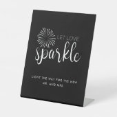 Moderne Kalligraphie Gelassen Liebe Sparkle Weddin Sockelschild (Vorderseite)