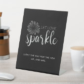 Moderne Kalligraphie Gelassen Liebe Sparkle Weddin Sockelschild (In SItu)