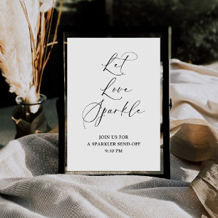 Moderne Kalligraphie Gelassen Liebe Sparkle Weddin Sockelschild