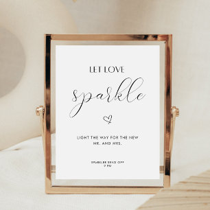 Moderne Kalligraphie Gelassen Liebe Sparkle Weddin Sockelschild