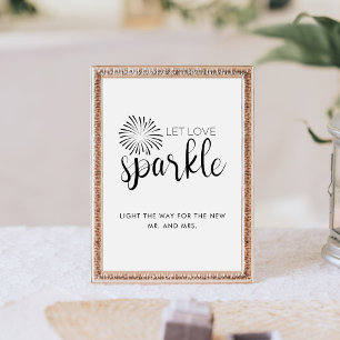 Moderne Kalligraphie Gelassen Liebe Sparkle Weddin Sockelschild