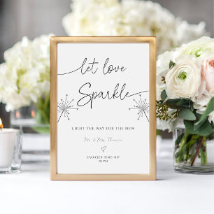 Moderne Kalligraphie Gelassen Liebe Sparkle Weddin Sockelschild