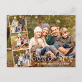 Moderne Kalligraphie glücklich Erntedankfest 4 Fot Postkarte (Vorderseite)