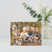 Moderne Kalligraphie glücklich Erntedankfest 4 Fot Postkarte (Stehend Vorderseite)