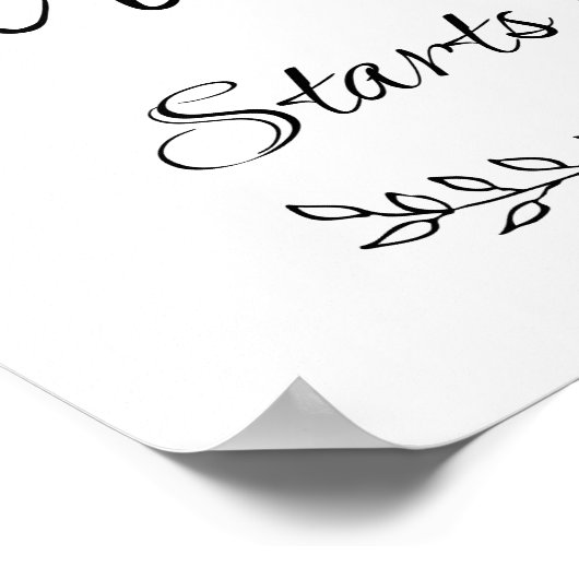 Moderne Kalligraphie glücklich Ever post Start Dru Poster (Ecke)