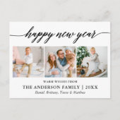 Moderne Kalligraphie glücklich Neues Jahr 3 Foto Postkarte (Vorderseite)