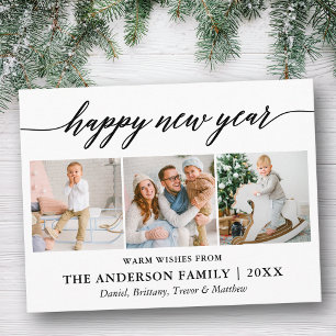 Moderne Kalligraphie glücklich Neues Jahr 3 Foto Postkarte