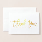 Moderne Kalligraphie Gold Foil Vielen Dank Folienkarte (Vorderseite mit Umschlag)