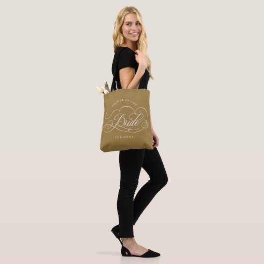 Moderne Kalligraphie Gold Mutter der Braut Tasche (Am Model)