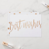 Moderne Kalligraphie Gold Rose "Beste Wünsche" Karte (Vorderseite/Rückseite Beispiel)