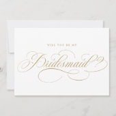 Moderne Kalligraphie Gold werden Sie meine Bridmai Einladung (Vorderseite)