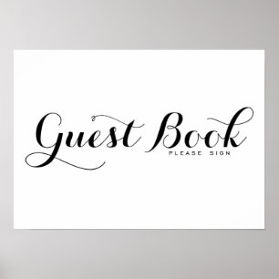 Moderne Kalligraphie Guest Book Wedding Sign Pos Poster