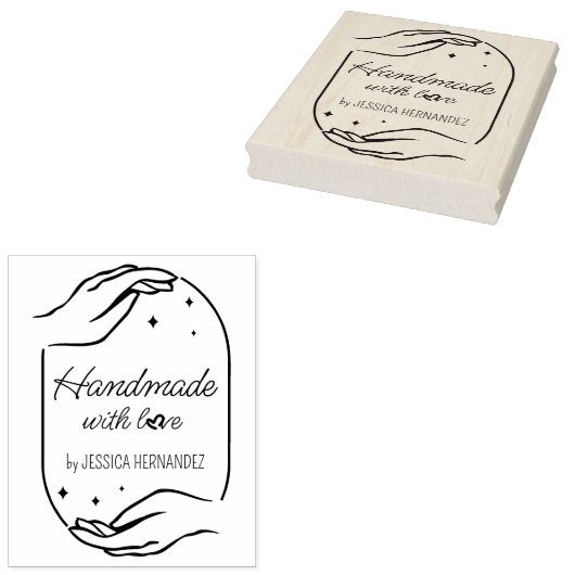 Moderne Kalligraphie Handmade Custom Gummistempel (Stempel)
