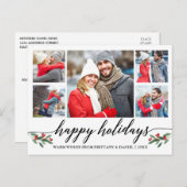 Moderne Kalligraphie - Happy Holidays 5 Foto Postkarte (Vorne/Hinten)