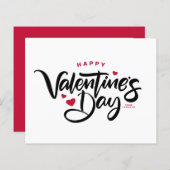 Moderne Kalligraphie - Happy Valentine's Day Card (Vorne/Hinten)