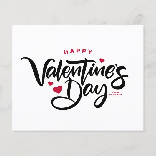 Moderne Kalligraphie - Happy Valentine's Day Card (Vorderseite)