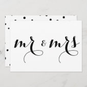 Moderne Kalligraphie | Herr & Mrs. Wedding Sign Ca Einladung (Vorne/Hinten)