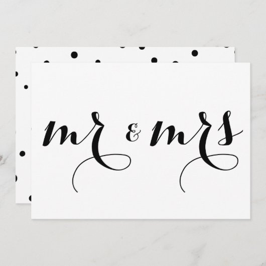 Moderne Kalligraphie | Herr & Mrs. Wedding Sign Ca Einladung (Vorne/Hinten)