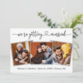 Moderne Kalligraphie Herz 3 Foto Erlangung der Ver Save The Date (Stehend Vorderseite)