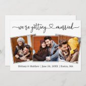 Moderne Kalligraphie Herz 3 Foto Erlangung der Ver Save The Date (Vorne/Hinten)