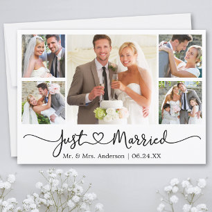 Moderne Kalligraphie Herz 5 Foto Hochzeit Ankündigung