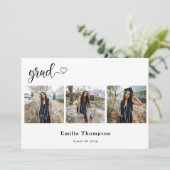 Moderne Kalligraphie-Herz-Graduierung 3 Foto Colla Ankündigung (Stehend Vorderseite)