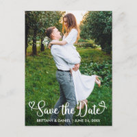Moderne Kalligraphie Herz Save the Date Foto