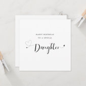 Moderne Kalligraphie Herztochter Geburtstag Karte (Vorderseite/Rückseite Beispiel)