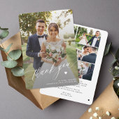 Moderne Kalligraphie Hochzeit 6 Foto Collage Dankeskarte