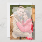 Moderne Kalligraphie-Hochzeit in verblichenem Foto Einladung (Rückseite)