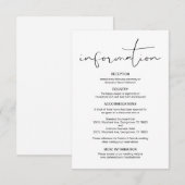 Moderne Kalligraphie, Hochzeitdetails, Information Begleitkarte (Vorne/Hinten)