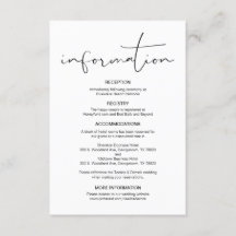 Moderne Kalligraphie, Hochzeitdetails, Information