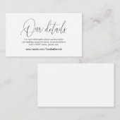 Moderne Kalligraphie, Hochzeitdetails, Information Begleitkarte (Vorne/Hinten)