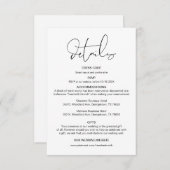 Moderne Kalligraphie, Hochzeitdetails, Information Begleitkarte (Vorne/Hinten)