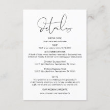 Moderne Kalligraphie, Hochzeitdetails, Information