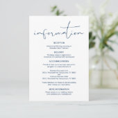 Moderne Kalligraphie, Hochzeitdetails, Information Begleitkarte (Stehend Vorderseite)