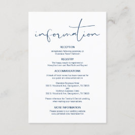 Moderne Kalligraphie, Hochzeitdetails, Information Begleitkarte