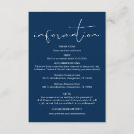 Moderne Kalligraphie, Hochzeitdetails, Information Begleitkarte