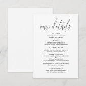Moderne Kalligraphie, Hochzeitdetails, Information Begleitkarte (Vorne/Hinten)