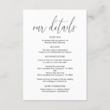 Moderne Kalligraphie, Hochzeitdetails, Information