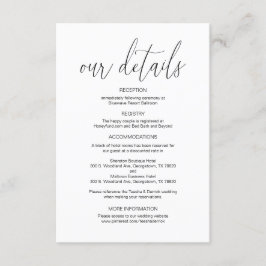 Moderne Kalligraphie, Hochzeitdetails, Information Begleitkarte