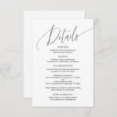 Moderne Kalligraphie, Hochzeitdetails, Information Begleitkarte (Vorne/Hinten)
