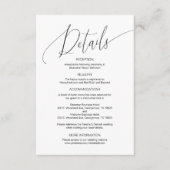Moderne Kalligraphie, Hochzeitdetails, Information Begleitkarte (Vorderseite)