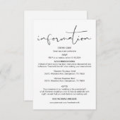 Moderne Kalligraphie, Hochzeitdetails, Information Begleitkarte (Vorne/Hinten)