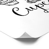 Moderne Kalligraphie Hochzeitskasse - Cake-Schild Poster (Ecke)