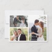 Moderne Kalligraphie Hochzeitskollage mit Foto Dankeskarte (Vorderseite)