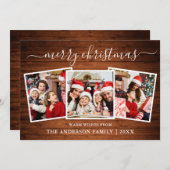 Moderne Kalligraphie Holz 3 Foto Weihnachten (Vorne/Hinten)