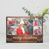 Moderne Kalligraphie Holz 5 Foto Frohe Weihnachten (Stehend Vorderseite)